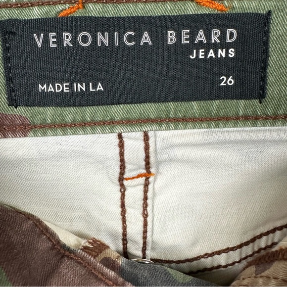 Veronica Beard Jeans Carly Kick Flare Secret Skinny Pockets Green Camo 26/2 NWT - Picture 4 of 10